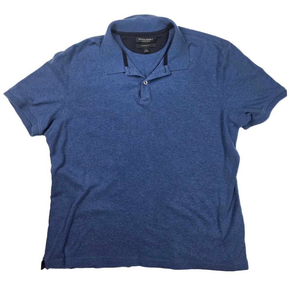 Bananaβ Republic Luxury Touch Standard Fit Blue Polo Shirt Mens Size L